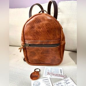 GFG handmade leather backpack in Peanut bison
